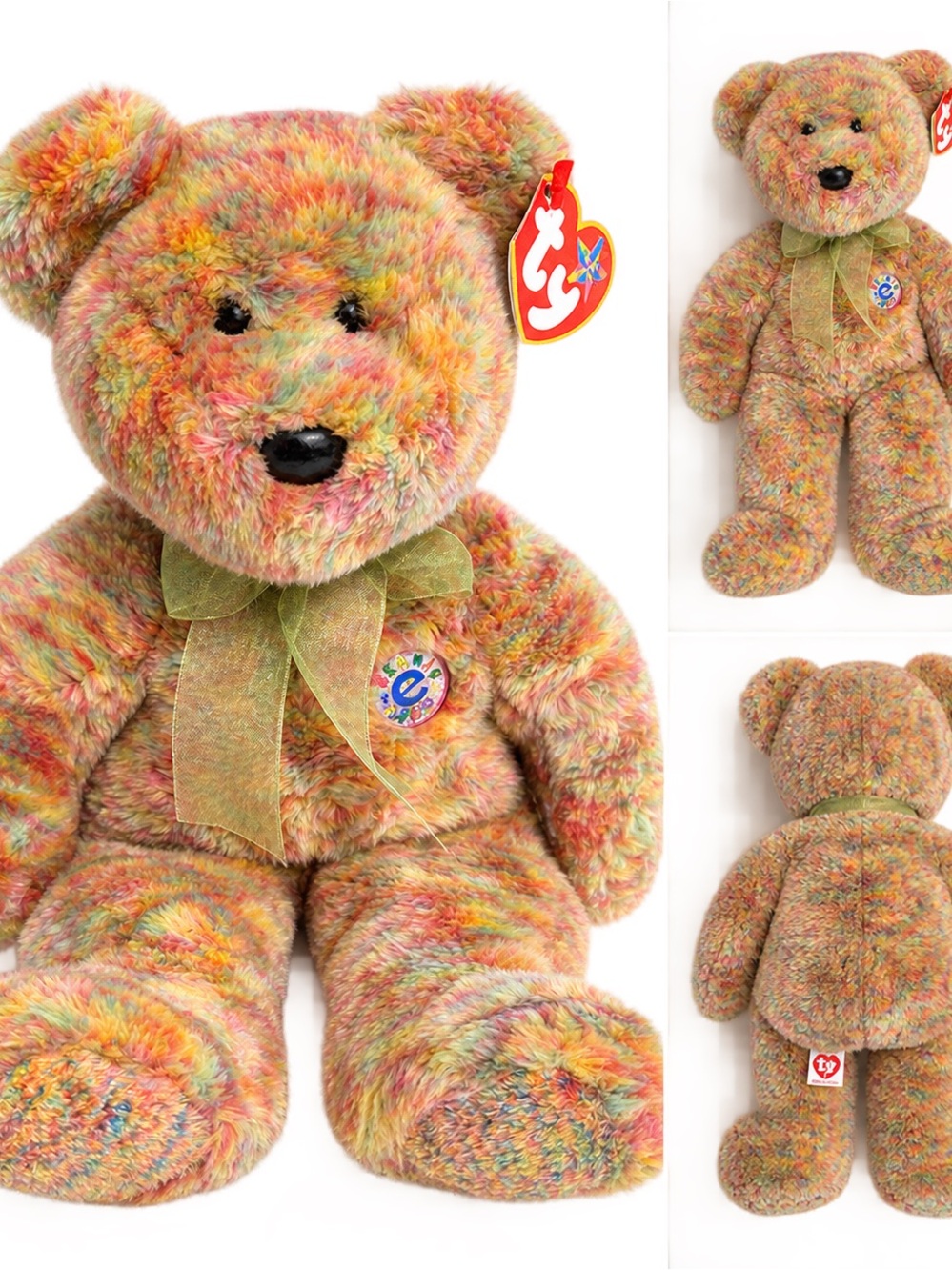 (910-3) TY Speckles e-Bear Beanie Buddy 14” w/ Tag